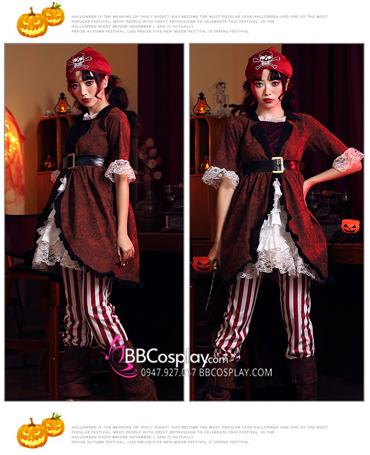 Quần Áo Hoá Trang Halloween Pirate Costume