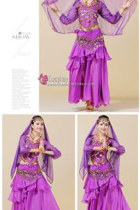 Đồ Cô Dâu Ấn Độ Tím Tay Dài Kim Sa