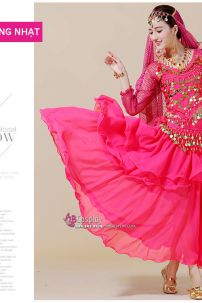 Đồ Cô Dâu Ấn Độ Hồng Tay Dài Kim Tuyến