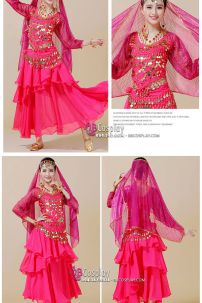 Đồ Cô Dâu Ấn Độ Hồng Tay Dài Kim Tuyến