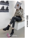 Giày Bốt Da Cổ Thấp Dáng Mỏng Đế Dày Cao 5 Phân Size 39/245
