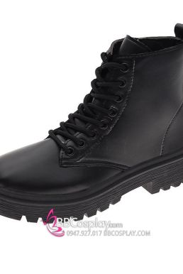 Boot Nam Nữ Cổ Thấp Cột Dây Đế Cao 3Cm