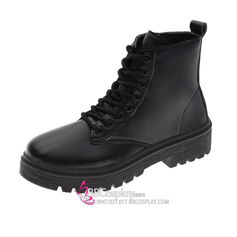 Boot Nam Nữ Cổ Thấp Cột Dây Đế Cao 3Cm