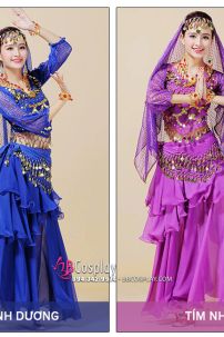 Đồ Cô Dâu Ấn Độ Xanh Đậm Tay Dài Kim Sa