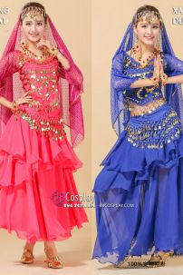 Đồ Cô Dâu Ấn Độ Xanh Đậm Tay Dài Kim Sa