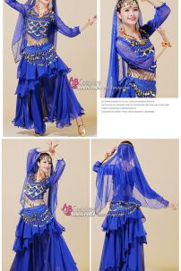 Đồ Cô Dâu Ấn Độ Xanh Đậm Tay Dài Kim Sa