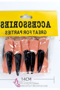 Set Móng Tay Quỷ Halloween Đen/Đỏ