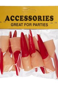 Set Móng Tay Quỷ Halloween Đen/Đỏ