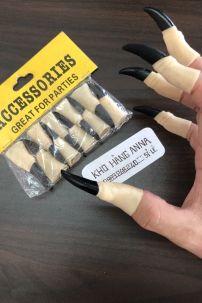 Set Móng Tay Quỷ Halloween Đen/Đỏ