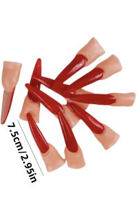 Set Móng Tay Quỷ Halloween Đen/Đỏ