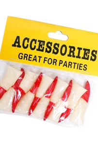 Set Móng Tay Quỷ Halloween Đen/Đỏ