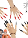 Set Móng Tay Quỷ Halloween Đen/Đỏ