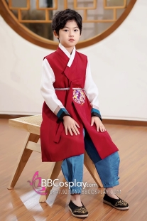 Hanbok Hàn Quốc Công Tử Cho Bé Vải Gấm Cao Cấp Chuẩn Hàn