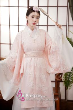 Hanbok Cưới Gấm Cao Cấp Tone Trắng Có Khoác Hanbok Lễ Tết