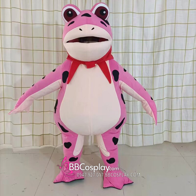 Mascot Ếch Bơm Hơi Bản Hồng Barbie Pinky