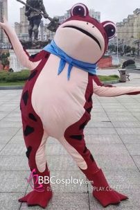 Mascot Ếch Bơm Hơi Bản Cao Cấp Tím Lịm Tìm Sim Mộng Mơ Đà Lạt