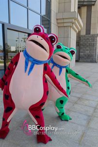 Mascot Ếch Bơm Hơi Bản Cao Cấp Tím Lịm Tìm Sim Mộng Mơ Đà Lạt