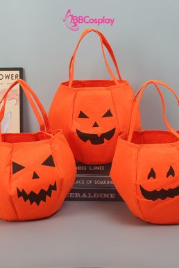 Giỏ Bí Ngô Vải Nỉ Xinh Xắn