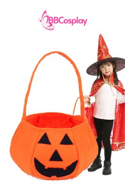 Giỏ Bí Ngô Vải Nỉ Xinh Xắn