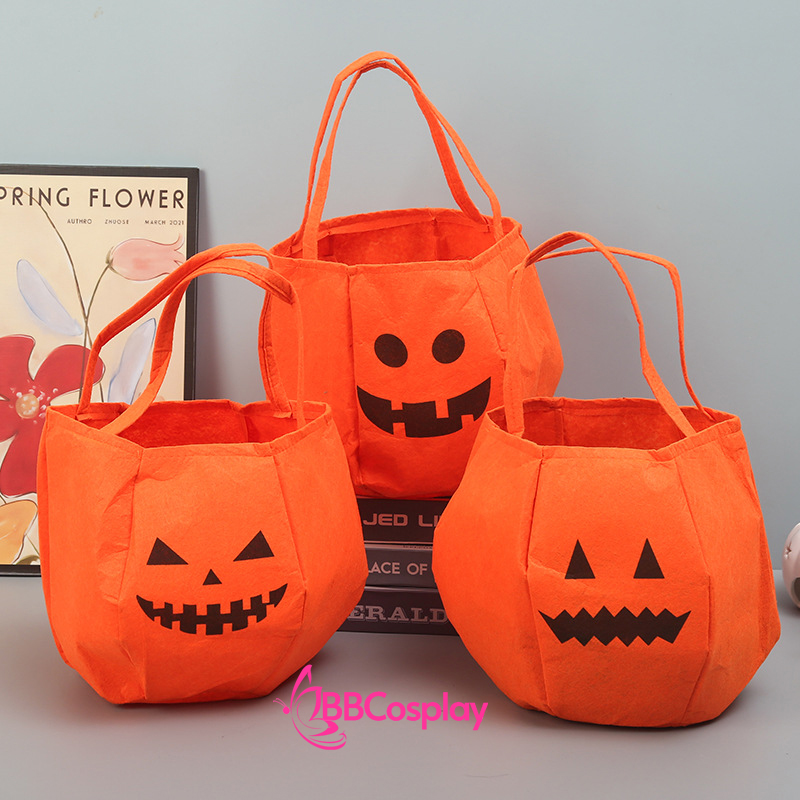 Giỏ Bí Ngô Vải Nỉ Xinh Xắn