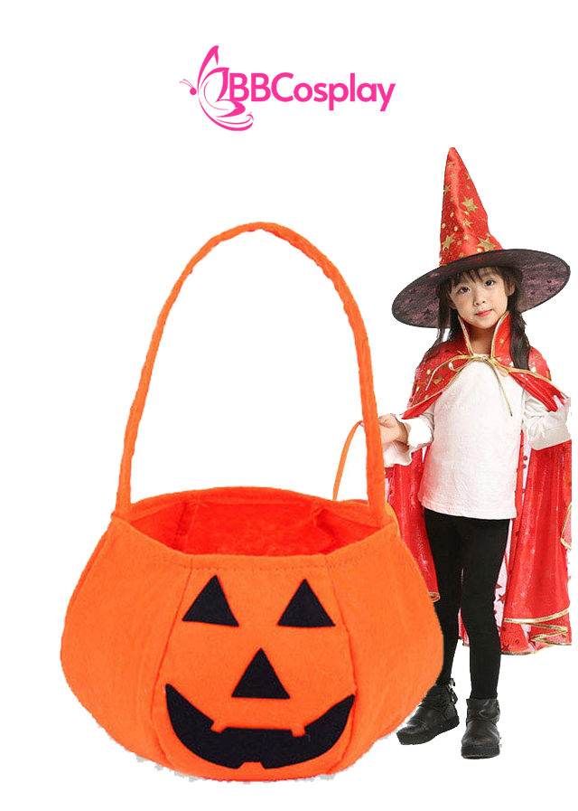 Giỏ Bí Ngô Vải Nỉ Xinh Xắn