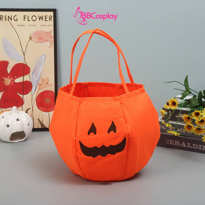 Giỏ Bí Ngô Vải Nỉ Xinh Xắn