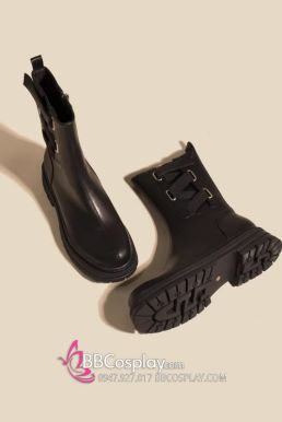 Giày Boot Da Đen Nữ Size 235 / 37