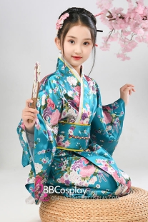 Kimono Nhật Cho Bé Gái - Phi Xanh Hoa