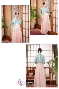Hanbok Hàn Quốc Thêu Hoa Voan Cao Cấp