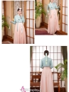 Hanbok Hàn Quốc Thêu Hoa Voan Cao Cấp