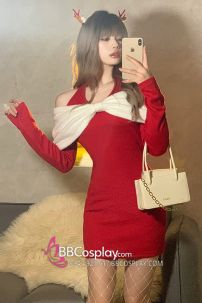 Đầm Thun Gân Noel Quyến Rũ Sexy Xinh Xắn
