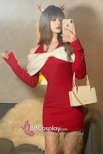 Đầm Thun Gân Noel Quyến Rũ Sexy Xinh Xắn