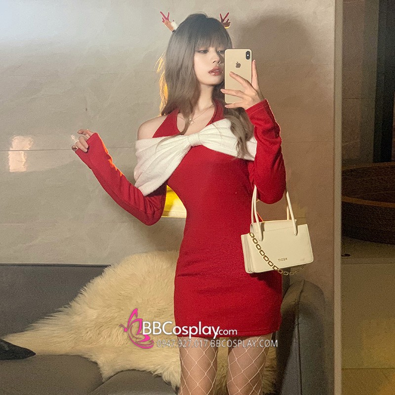 Đầm Thun Gân Noel Quyến Rũ Sexy Xinh Xắn