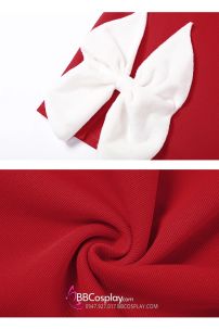 Đầm Noel Siêu Dễ Thương Phối Nơ Trắng