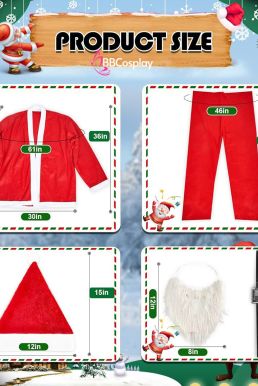 [SIÊU RẺ] COMBO 5 Món Trang Phục Ông Già Noel Vải NỈ