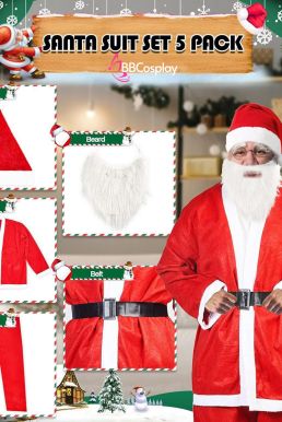 [SIÊU RẺ] COMBO 5 Món Trang Phục Ông Già Noel Vải NỈ