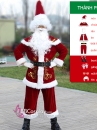 Trang Phục Ông Già Noel Đỏ Hoạ Tiết Nhũ Vàng Có Kèm Choàng Vai Tặng Kèm Boot Giả