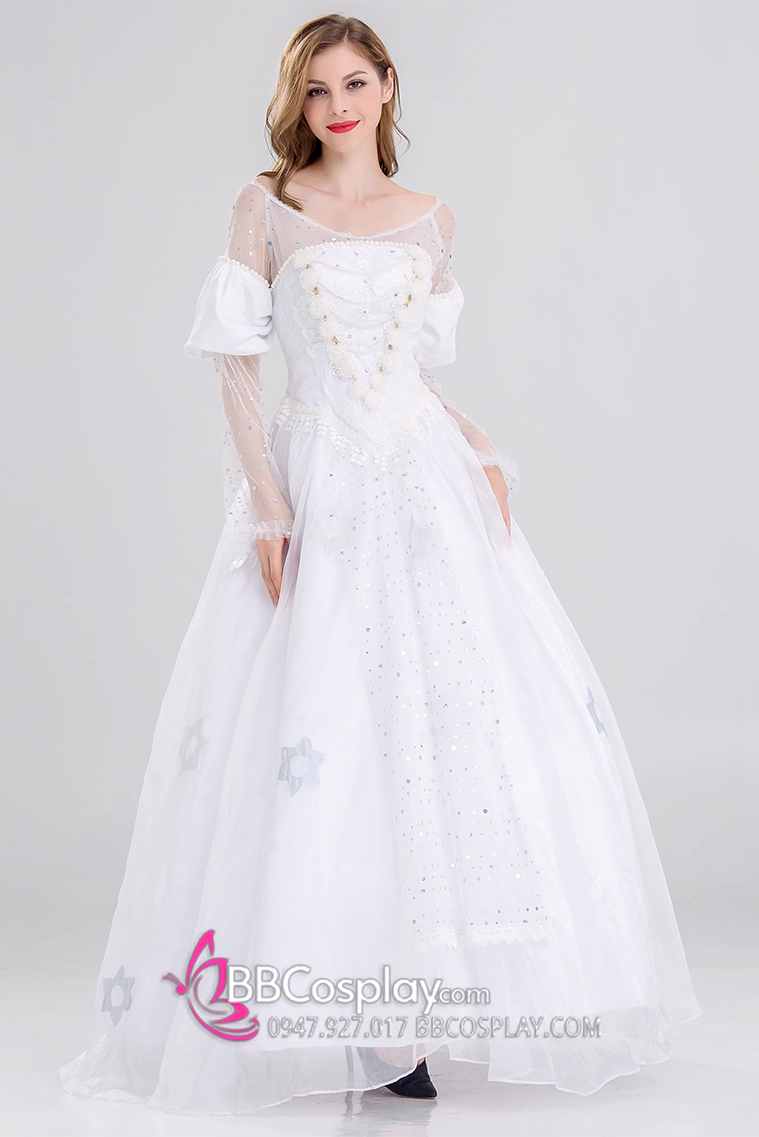 Đầm công chúa cho bé bạch tuyết đính nơ - HD Shop