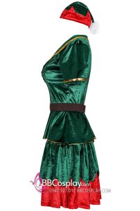 Váy Yêu Tinh Xanh Noel Vải Nhung