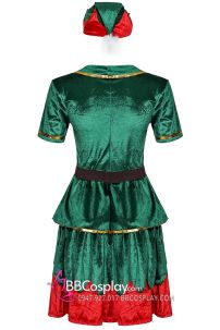Váy Yêu Tinh Xanh Noel Vải Nhung