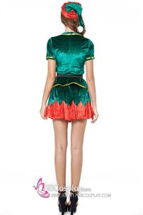 Váy Yêu Tinh Xanh Noel Vải Nhung