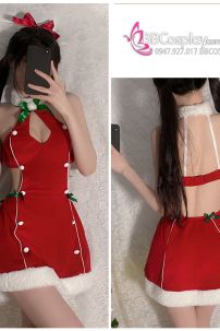 Váy Noel Sexy Đỏ Hở Lưng Quyến Rũ