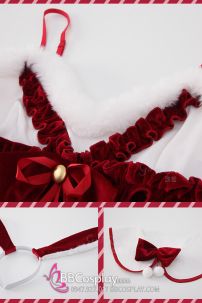 Bộ Bunny Noel Cúp Ngực Viền Lông Kèm Tai Thỏ