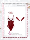 Bộ Bunny Noel Cúp Ngực Viền Lông Kèm Tai Thỏ