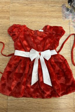 Váy Noel Đỏ Phối Nơ Trắng Cho Bé 2 Tuổi