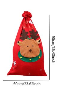 Túi Quà Ông Già Noel Tuần Lộc Bigsize Size 90*60Cm