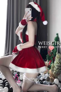 Croptop Noel Weisgirl Váy Dáng Xoè Phối Nơ Trắng Siêu Xinh