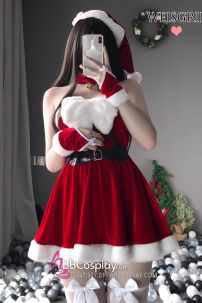 Croptop Noel Weisgirl Váy Dáng Xoè Phối Nơ Trắng Siêu Xinh