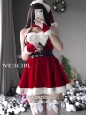 Croptop Noel Weisgirl Váy Dáng Xoè Phối Nơ Trắng Siêu Xinh