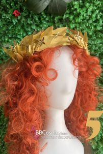 Vòng Lá Nguyệt Quế Vàng Full Đầu - Đính Hoa Vàng